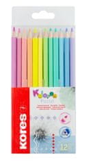 KORES Kolores Pastel trojhranné pastelky 12 farieb