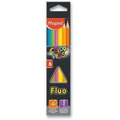 Maped - Pastelky trojhranné Color´ Peps FLUO 6 ks