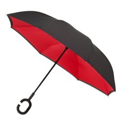 Dámsky holový dáždnik Inside out Plain Red Umbrella