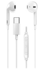 Genius HS-M365 biely, Headset, drôtový, do uší, mikrofón, ovládanie hlasitosti, USB-C, biely