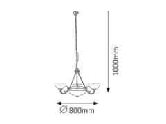 Rabalux Rabalux luster Marlene E14 3x MAX 40W plus E27 2x MAX 60W bronzová 8543