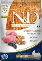 N&D Krmivo Adult Dog Mini Ancestral Grain Lamb, Spelt, Oats & Blueberry 7kg