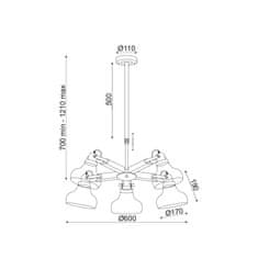 ACA ACA Lighting Vintage závesné svietidlo OD905005P