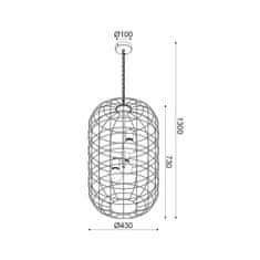 ACA ACA Lighting Vintage závesné svietidlo OD90983P