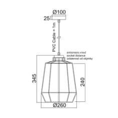 ACA ACA Lighting Vintage závesné svietidlo KS159326BK