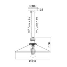 ACA ACA Lighting Vintage závesné svietidlo KS12882CB