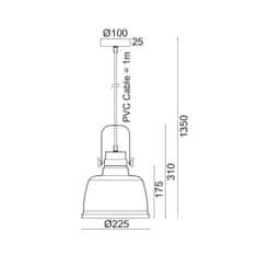 ACA ACA Lighting Vintage závesné svietidlo KS212622P