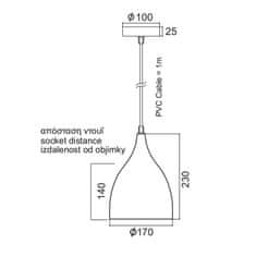 ACA ACA Lighting Style závesné svietidlo KS174317WH