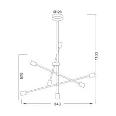 ACA ACA Lighting Vintage závesné svietidlo OD680107WH