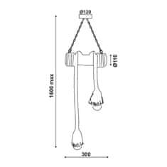 ACA ACA Lighting Vintage závesné svietidlo 932302BBR