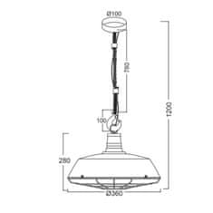 ACA ACA Lighting Vintage závesné svietidlo OD8039WH