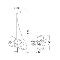 ACA ACA Lighting Detské závesné svietidlo MD20081A