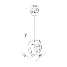 ACA ACA Lighting Detské závesné svietidlo ZN160201PBL