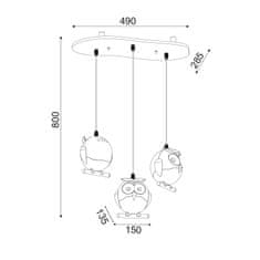 ACA ACA Lighting Detské závesné svietidlo ZN160203PBR