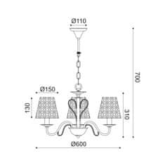 ACA ACA Lighting Vintage závesné svietidlo EG169753PBC