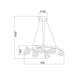 ACA ACA Lighting Crystal závesné svietidlo AD00836A