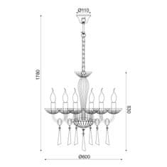 ACA ACA Lighting Crystal závesné svietidlo BLK80286PCC