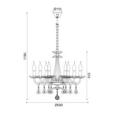 ACA ACA Lighting Crystal závesné svietidlo BLK80388PCMG