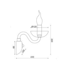 ACA ACA Lighting Crystal nástenné svietidlo BLK82181WWC