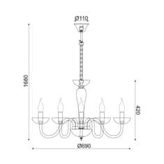 ACA ACA Lighting Crystal závesné svietidlo BLK82185PSGC