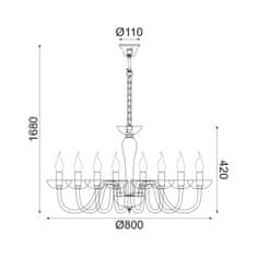 ACA ACA Lighting Crystal závesné svietidlo BLK82188PSGC