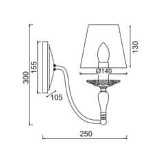 ACA ACA Lighting Textile nástenné svietidlo DL9501WWB