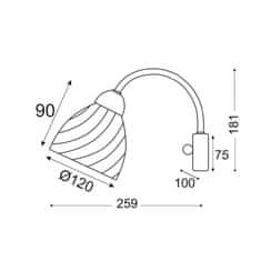 ACA ACA Lighting Prim nástenné svietidlo DLX7391WBR