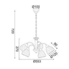 ACA ACA Lighting Prim závesné svietidlo DLX7395BR