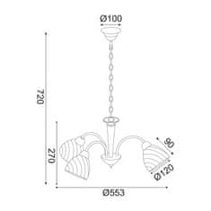 ACA ACA Lighting Prim závesné svietidlo DLX7393BR