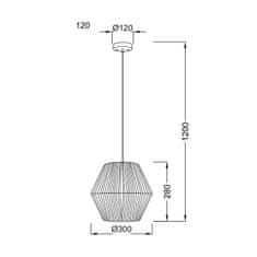 ACA ACA Lighting Prim závesné svietidlo V36319