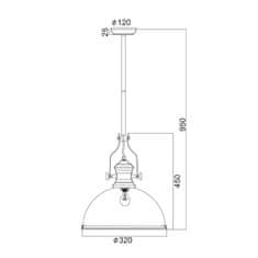 ACA ACA Lighting Vintage závesné svietidlo KS1300P311BK