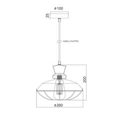 ACA ACA Lighting Vintage závesné svietidlo KS1463P1BK