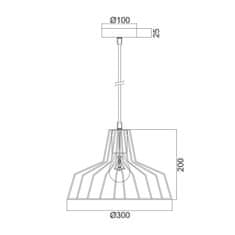 ACA ACA Lighting Vintage závesné svietidlo KS1525P1BK