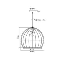 ACA ACA Lighting Vintage závesné svietidlo KS202940BK