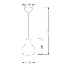 ACA ACA Lighting Vintage závesné svietidlo V292851PAM