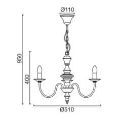 ACA ACA Lighting Elegant závesné svietidlo DL9313PAG