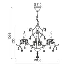 ACA ACA Lighting Elegant závesné svietidlo DL9343PWG