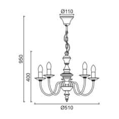 ACA ACA Lighting Elegant závesné svietidlo DL9315PAG