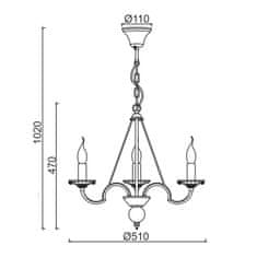 ACA ACA Lighting Elegant závesné svietidlo DL9363PWG