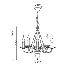 ACA ACA Lighting Elegant závesné svietidlo DL9365PWG