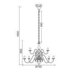 ACA ACA Lighting Elegant závesné svietidlo DLA120012P