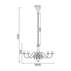 ACA ACA Lighting Elegant závesné svietidlo DLA12008P