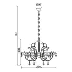 ACA ACA Lighting Elegant závesné svietidlo DLA12155P