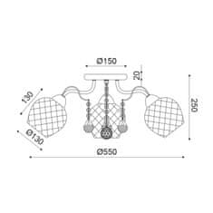 ACA ACA Lighting Elegant stropné svietidlo EG165883C