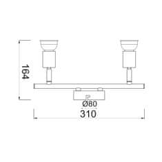 ACA ACA Lighting Spot stropné svietidlo MC634BK2