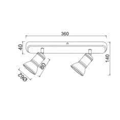 ACA ACA Lighting Spot nástenné a stropné svietidlo SU282PAW