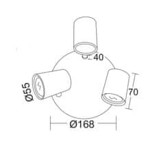 ACA ACA Lighting Spot stropné svietidlo SUH1893PW