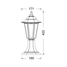 ACA ACA Lighting Garden lantern stojanové svietidlo PLGQ3B