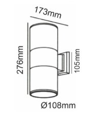 ACA ACA Lighting Garden Wall nástenné svietidlo HI7001R