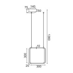 ACA ACA Lighting decoLED LED závesné svietidlo V30LEDP30BK